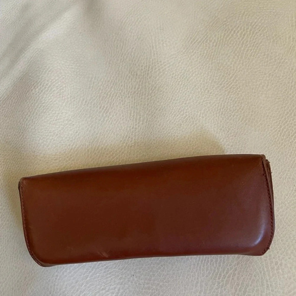 VTG, RALPH LAUREN Brown Calfskin Leather Sunglasses Case 6.5"x2.5” Made in Italy - Picture 3 of 5